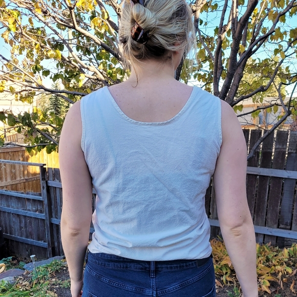 Vintage cream cotton tank top - Picture 2 of 9